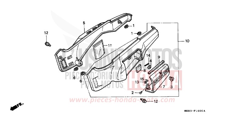 SEITENABDECKUNG von Africa Twin SHASTA WHITE (NH138H) von 1989